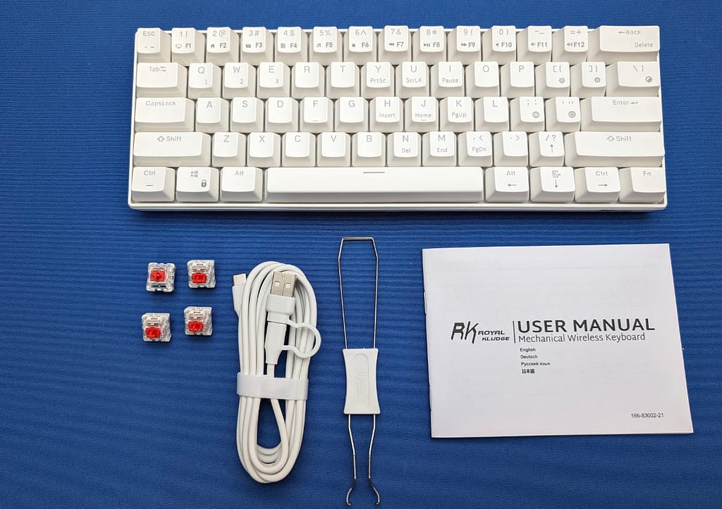 Royal Kludge RK61 60 Mechanical Keyboard box contents